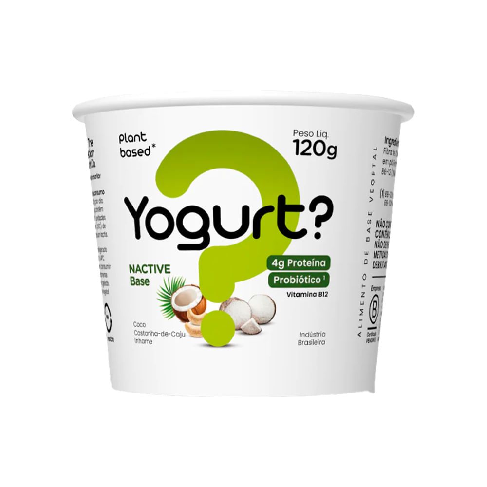 Yogurt Vegano Coco Castanha de Caju e Inhame 120g The Question Mark