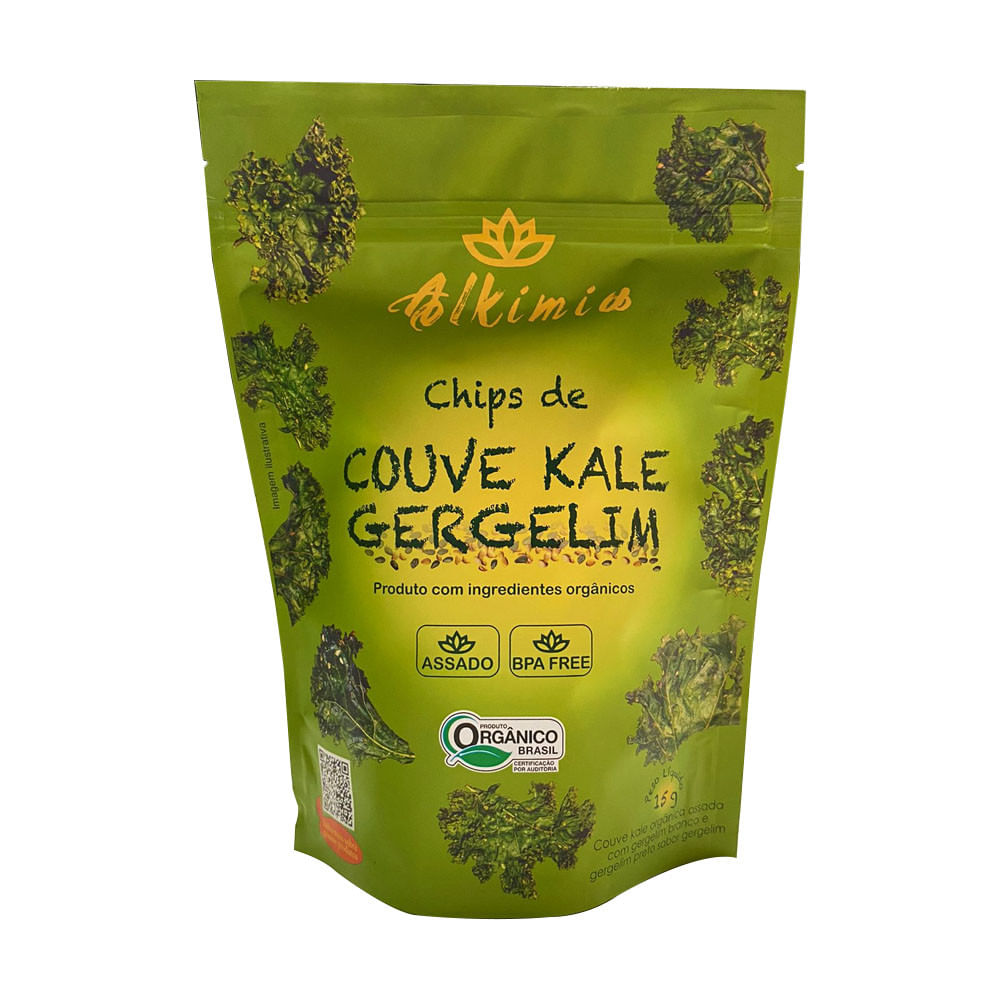 Chips de Couve Kale Orgânico com Gergelim 15g Alkimia