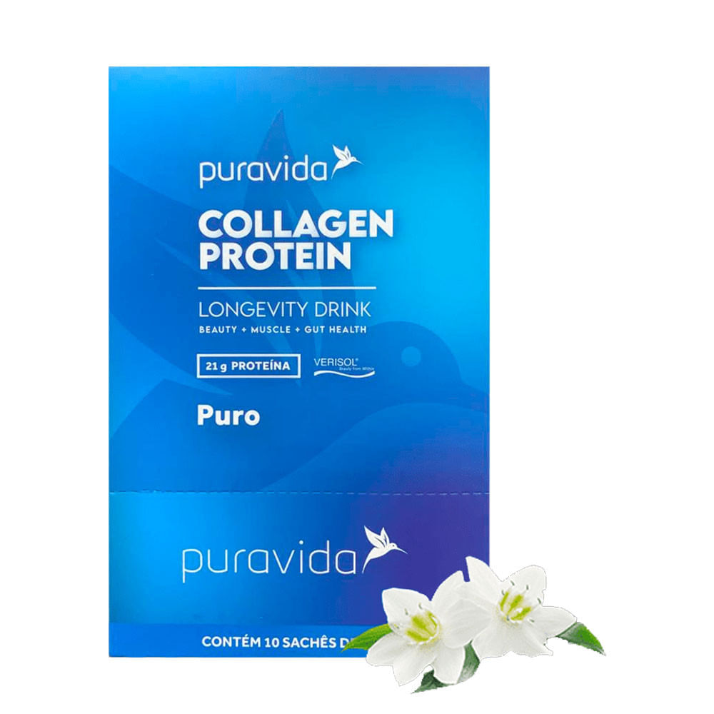 Collagen Protein Hidrolisado com Peptídeos Bioativos Puro 23g Puravida