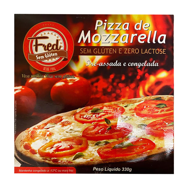 Pizza de Mussarela sem Glúten e Lactose 330g Fred Sem Glúten