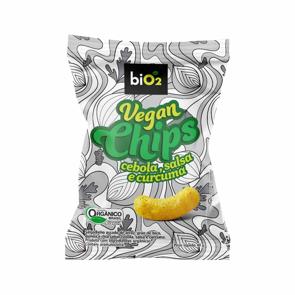 Salgadinho Vegan Chips Cebola Salsa e Cúrcuma 40g Bio2