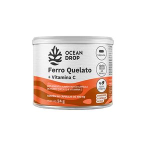 Ferro Quelato Com Vitamina C 60 Cápsulas Ocean Drop