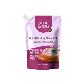 Queijo Vegetal Cremoso Castanha de Caju com Azeitona Preta 180g Queijos da Terra