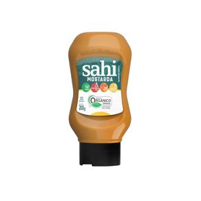 Bisnaga-amarela-de-200g-com-rotulo-verde-da-marca-Sahi-contendo-mostarda-organica-vegana-sem-gluten-conservantes-ou-acucares.