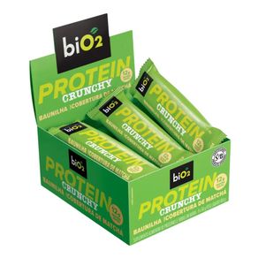caixa-com-nove-barras-de-proteina-protein-crunchy-bio2-sabor-baunilha-com-matcha