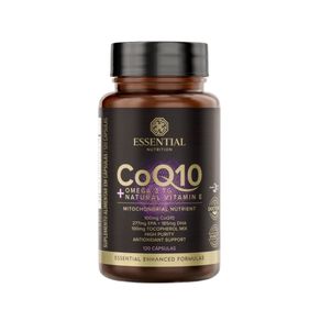 Frasco-do-suplemento-CoQ10-120-capsulas-da-Essential-Nutrition-com-coenzima-q10-essential-enriquecido-com-omega-3-e-vitamina-E-em-capsulas