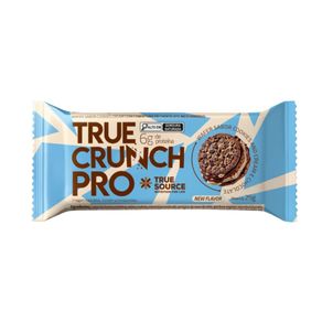 Wafer-proteico-sabor-cookies-and-cream-com-cobertura-de-chocolate-meio-amargo-da-True-Source-embalagem-de-25g