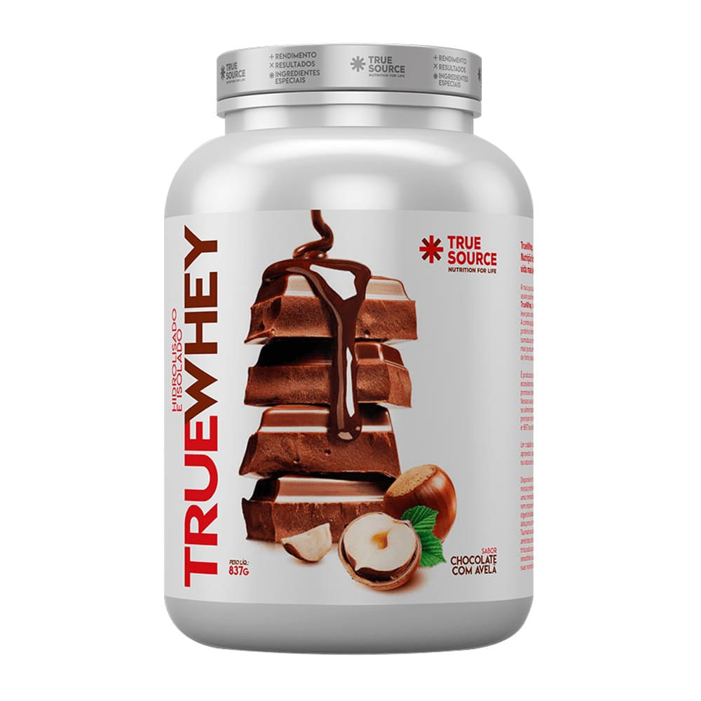 【あ】TRUE計80ml True Whey (837g) - Hidrolisado e Isolado - Sabor Chocolate c